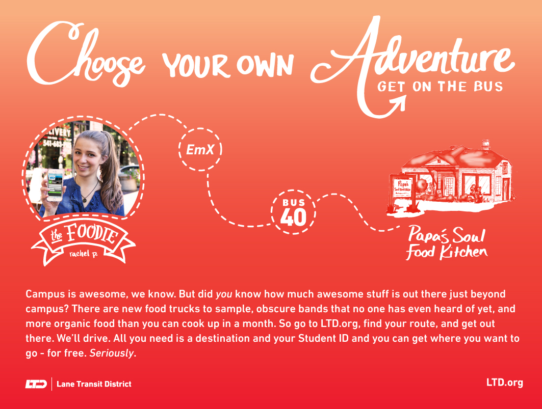 UO Student Campaign ad featuring the Foodie